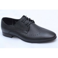 Classic Brogue Shoe With Lace - Black